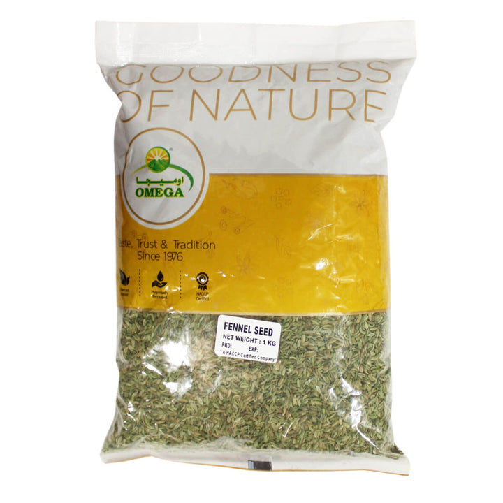 Omega Fennel Seed - 1KG front product image | SKU SPIC-302510