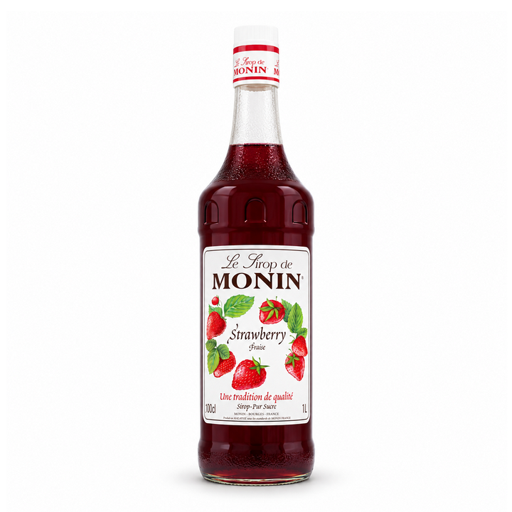 Monin Strawberry Syrup 1L - front bottle