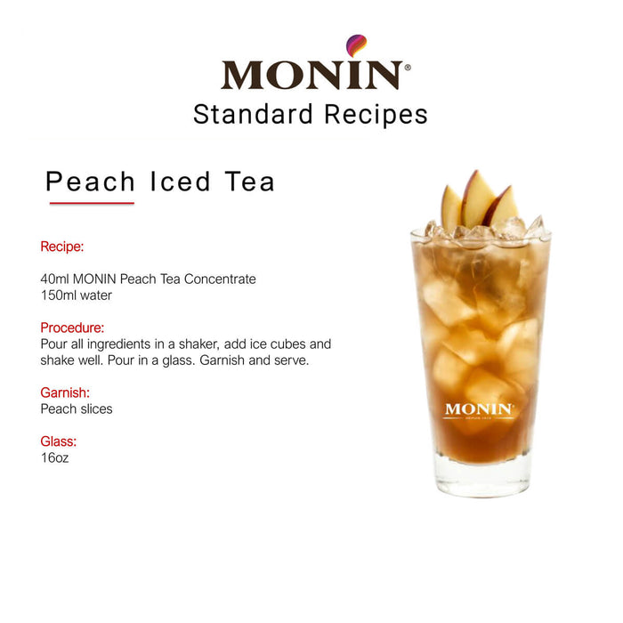 Peach Iced Tea made with Monin Peach Tea Syrup