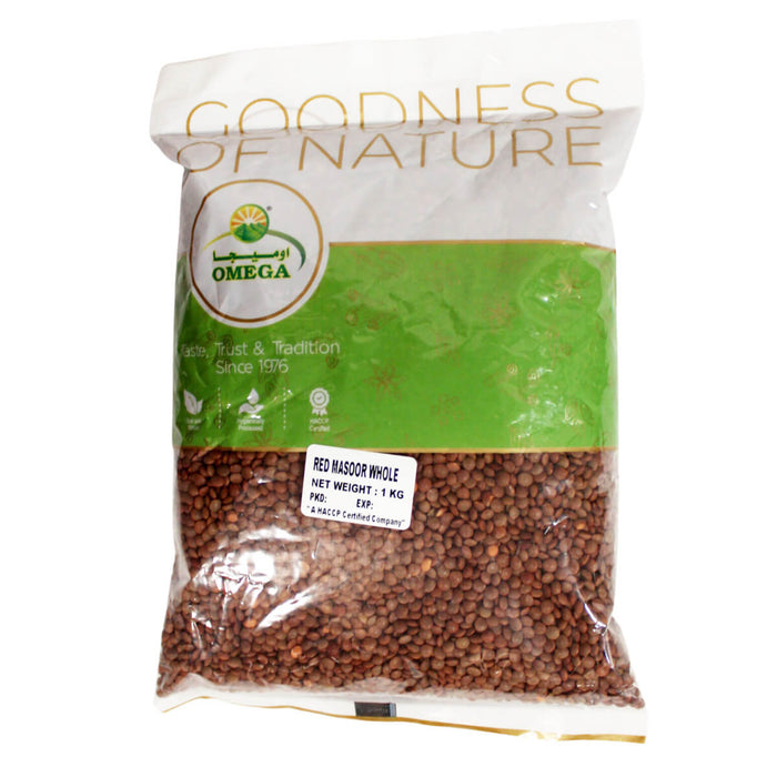 Omega Red Lentil Masoor Dal - 1KG | Addtocart Dubai UAE