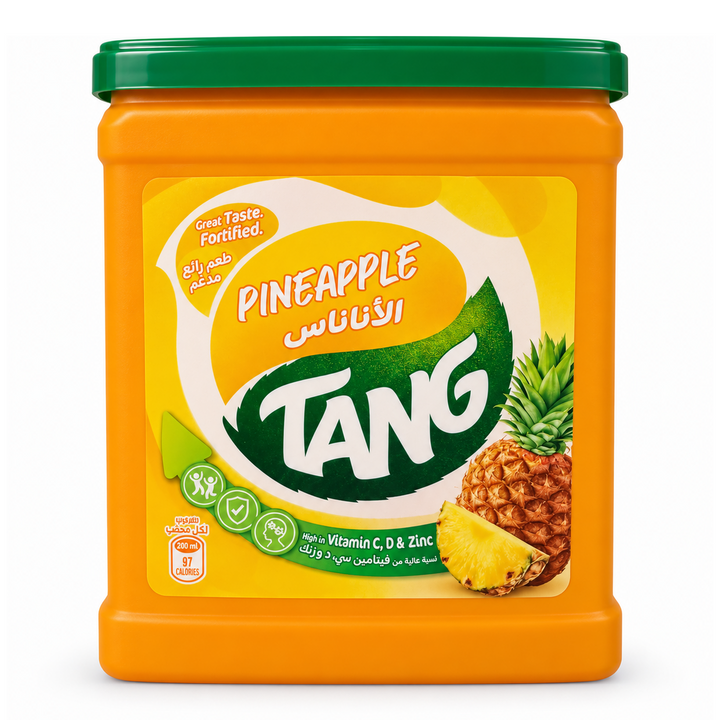 Tang Pineapple beverage powder 2kg tub, front view