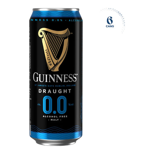 Guinness Draught 0.0%, Ireland - 1 x 440ML front product image | SKU BEVR-733312