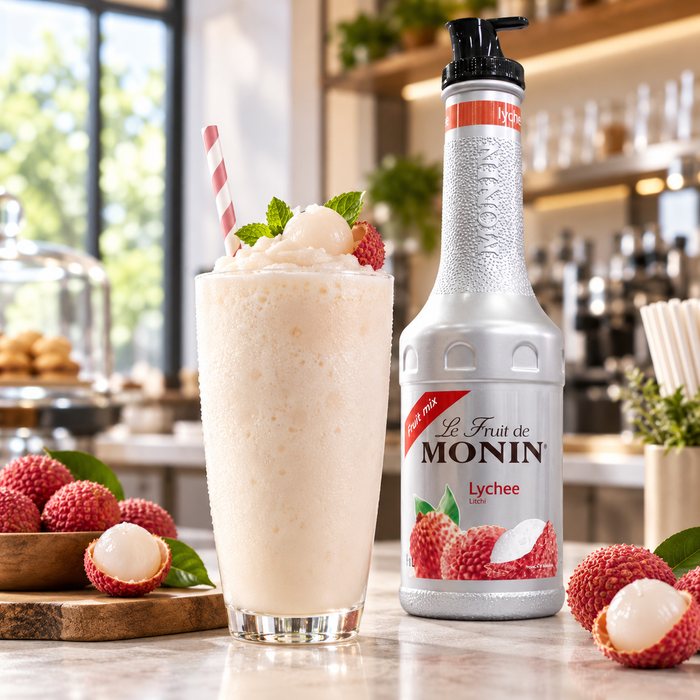 Monin Lychee Fruit Mix Puree - 1LTR serving suggestion 05