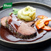 Knorr Professional Demi Glace Sauce serving suggestion with roast beef and vegetables