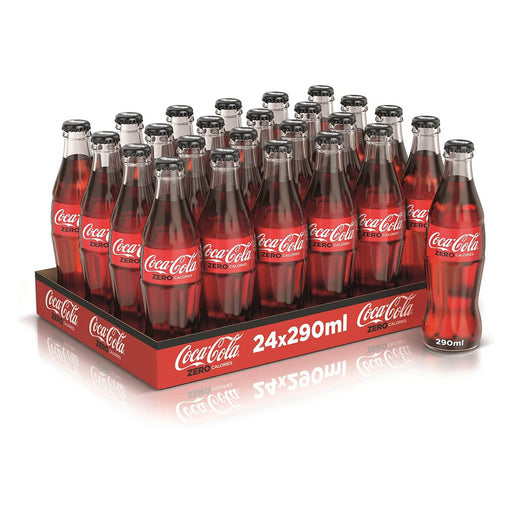 Coca Cola Zero Calories Soft Drink, Glass Bottle, UAE - 24 X 290ML | Addtocart Dubai UAE
