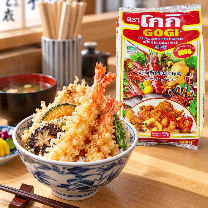 Gogi Tempura Flour, Thailand - 500G serving suggestion 05