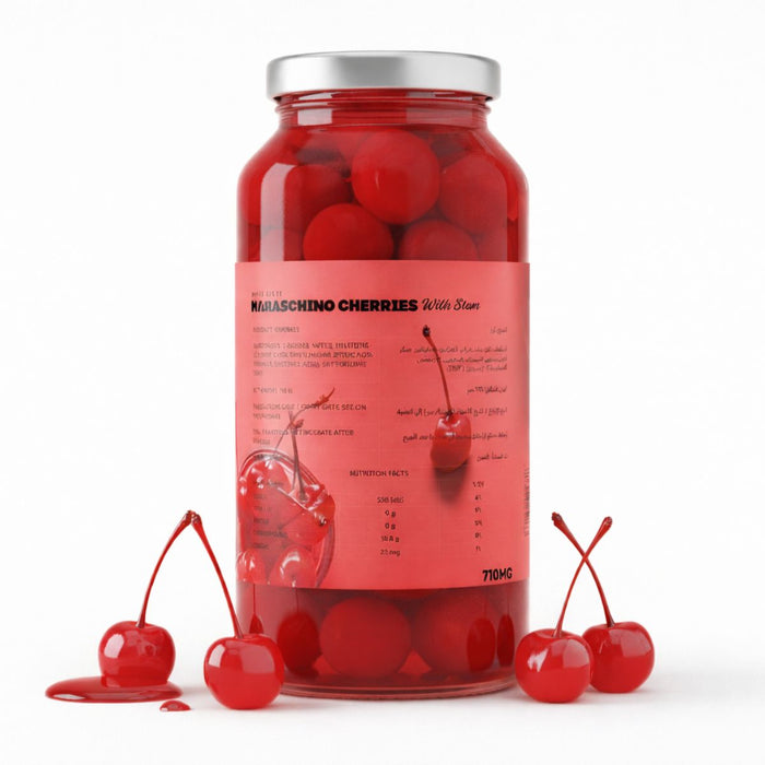 Daily Serve Maraschino Red Cherry With Stem, Seedless - 710G | Addtocart Dubai UAE