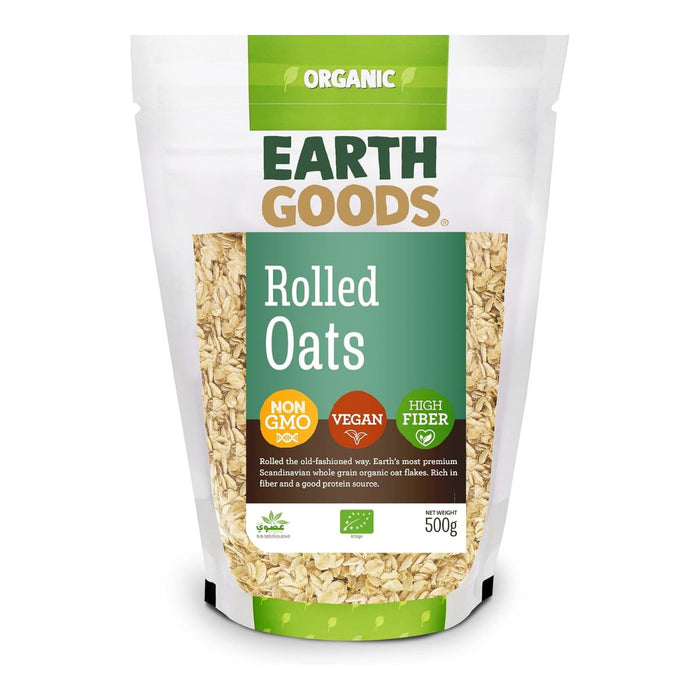 Earth Goods Gluten Free Rolled Oats Porridge - 500G | Addtocart Dubai UAE