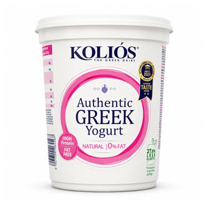 Kolios Greek Yoghurt, 0% Fat, Natural - 1KG | 2 Day Lead Time