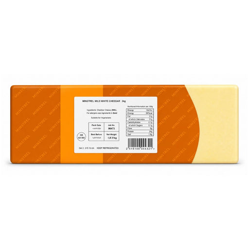Minstrel Mild White Cheddar Cheese Block, Ireland - Approx Weight 5KG — additional view | Addtocart Dubai UAE