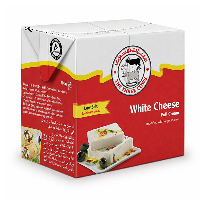 The Three Cows Feta Cheese Full Cream - 500G | Addtocart Dubai UAE