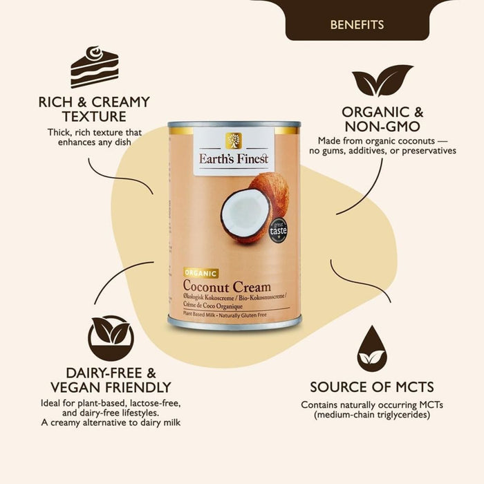 Earth's Finest Organic Coconut Cream, Sri Lanka - 400ML — additional view | Addtocart Dubai UAE