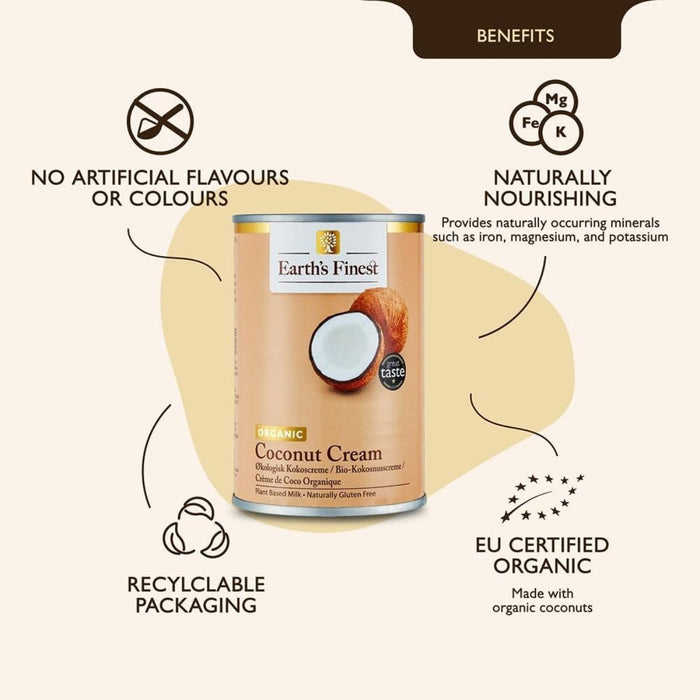 Earth's Finest Organic Coconut Cream, Sri Lanka - 400ML — additional view | Addtocart Dubai UAE