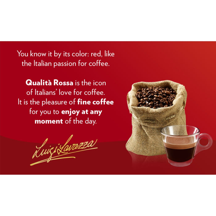Lavazza Rossa Coffee Beans label close up UAE