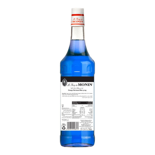 Monin Blue Lagoon Zesty Orange Syrup 1LTR back label UAE