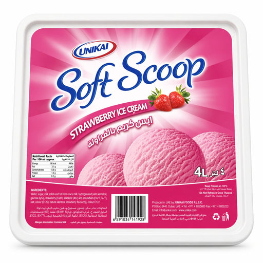 Unikai Strawberry Ice Cream Soft Scoop - 4LTR — additional view | Addtocart Dubai UAE