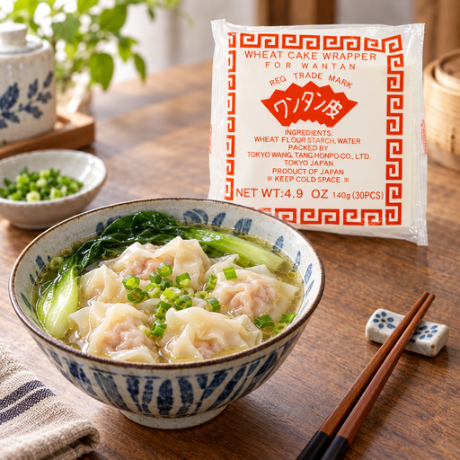 Tokyo wonton wrappers with wonton soup