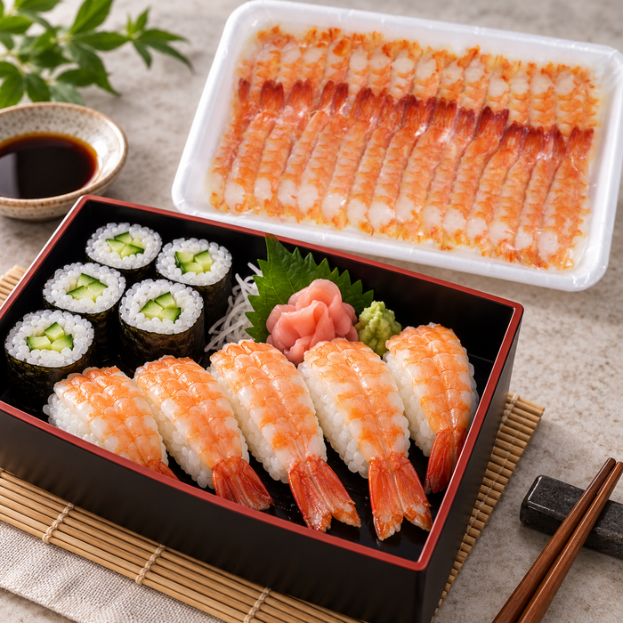 GGFT Sushi Ebi Shrimp, Size 5L, Taiwan - 30 Pieces per Packet - serving suggestion 3