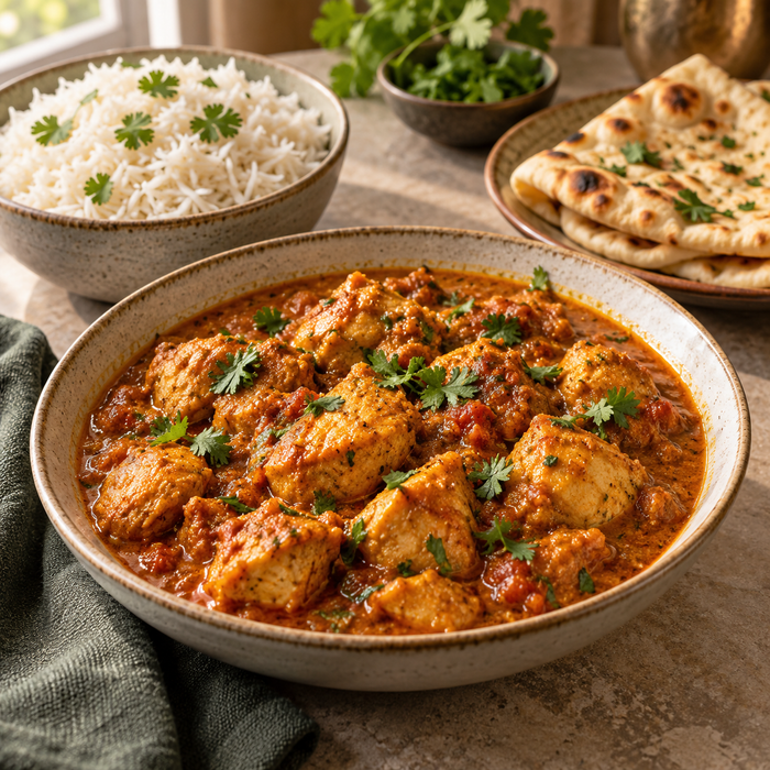 Serving suggestion: boneless chicken thigh curry with rice