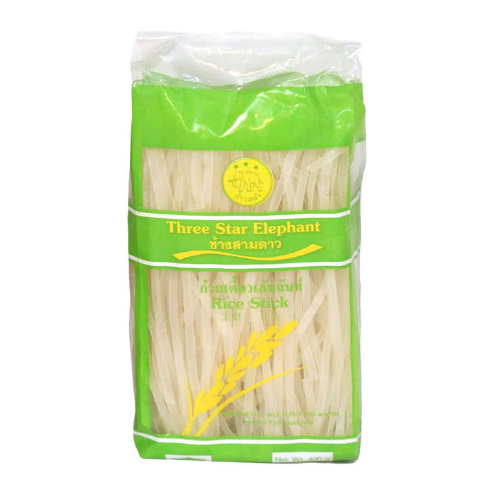 Three Star Elephant Rice Stick 5MM, Thailand - 400G | Addtocart Dubai UAE