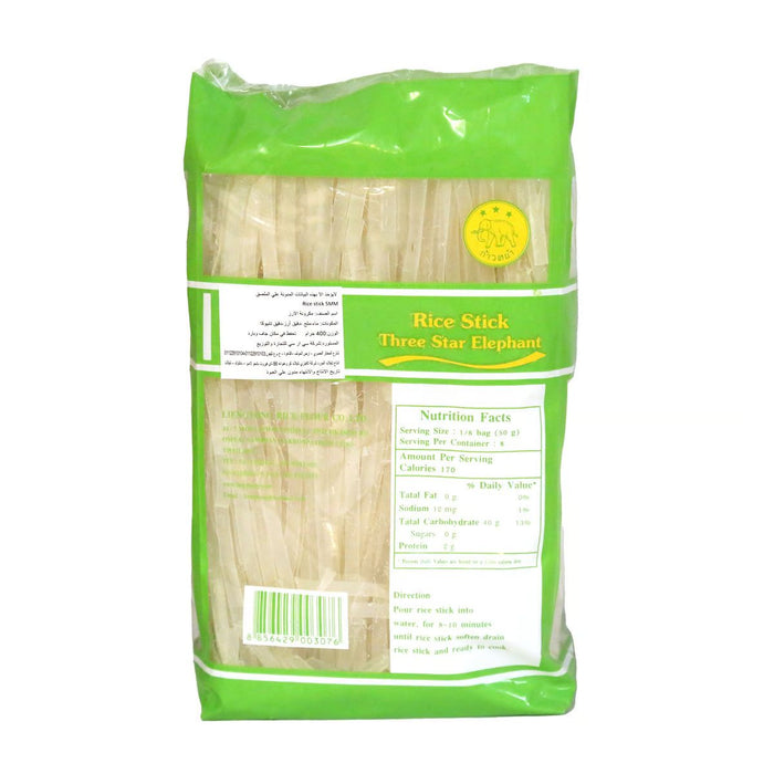 Three Star Elephant Rice Stick 5MM, Thailand - 400G — additional view | Addtocart Dubai UAE