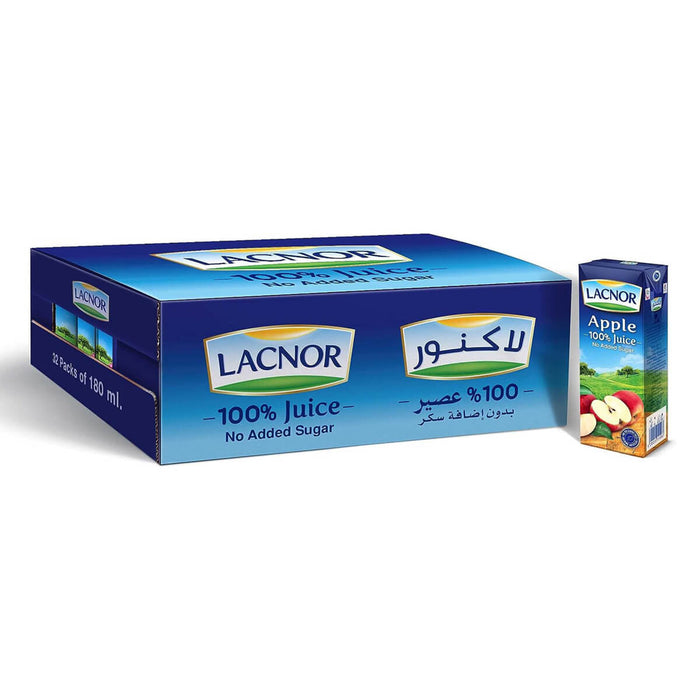 Lacnor Apple Juice Essentials - 32 X 180ML | Addtocart Dubai UAE