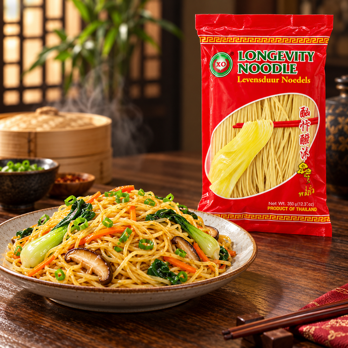 XO noodle package with vegetable stir-fry