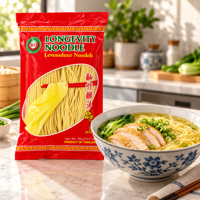 XO noodle package with chicken noodle soup