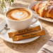 Brown sugar sticks with cappuccino