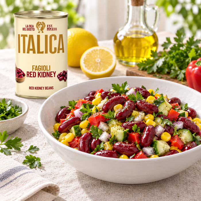 Italica Red Kidney Beans 400g with salad serving suggestion