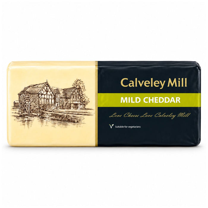 Calveley Mill Mild Cheddar Cheese Block, Colored, Approx 5KG | Addtocart Dubai UAE