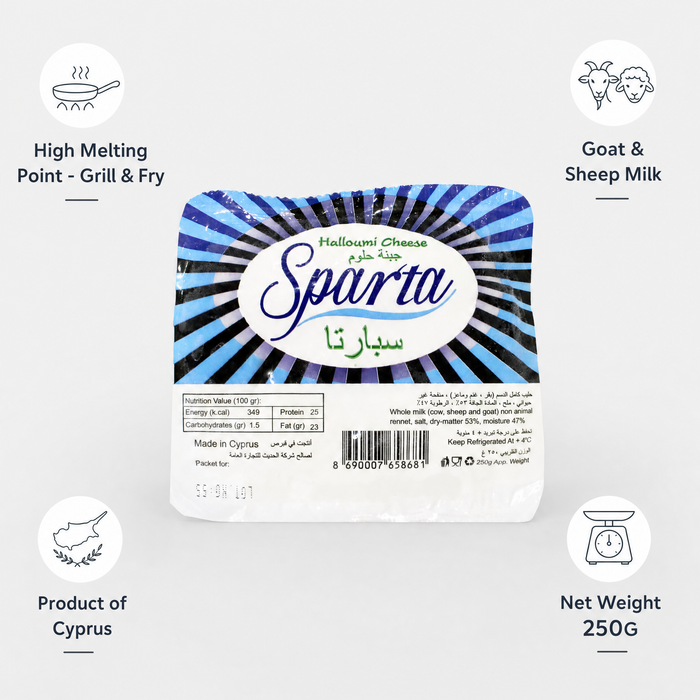 Sparta Halloumi Cheese, Cyprus - 250G — additional view | Addtocart Dubai UAE