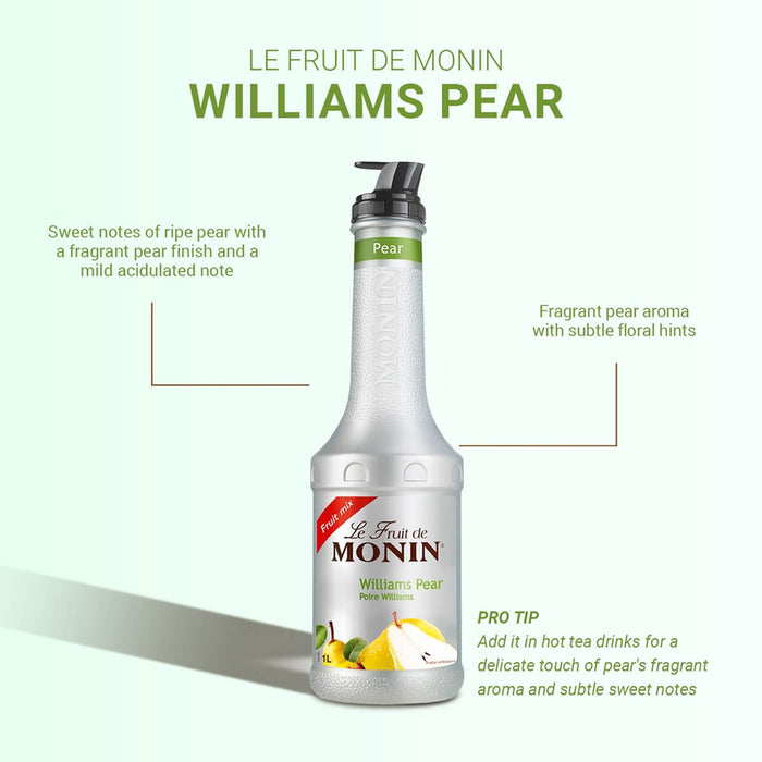 Monin Williams Pear Fruit Mix Puree - 1LTR — additional view | Addtocart Dubai UAE