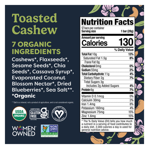 Tosi Cashew, USA - 12 X 28G nutrition and back-label details | SKU SUPL-745249