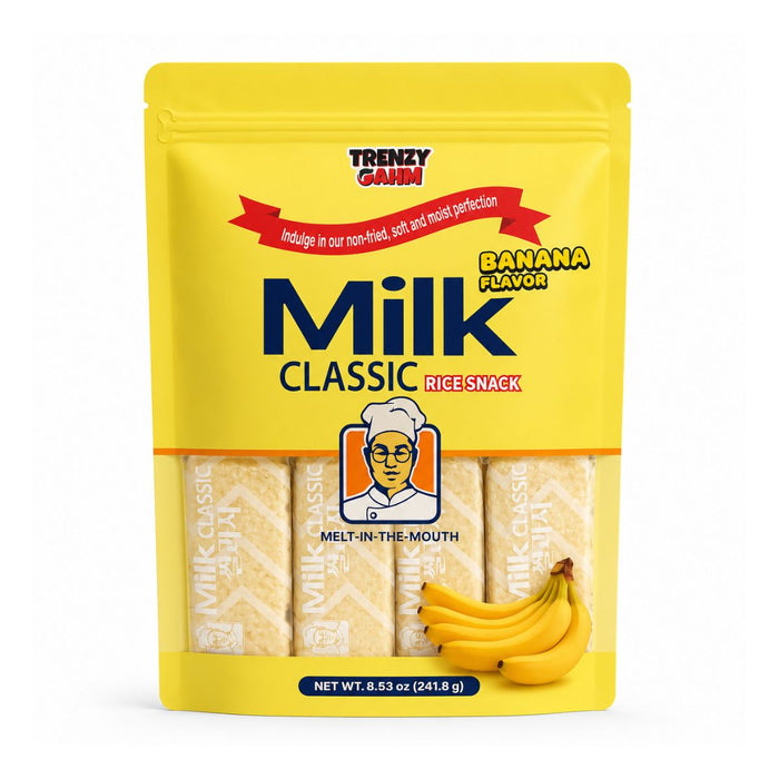 Trenzy Gahm Banana Milk Classic Rice Snack - 242G | Addtocart Dubai UAE
