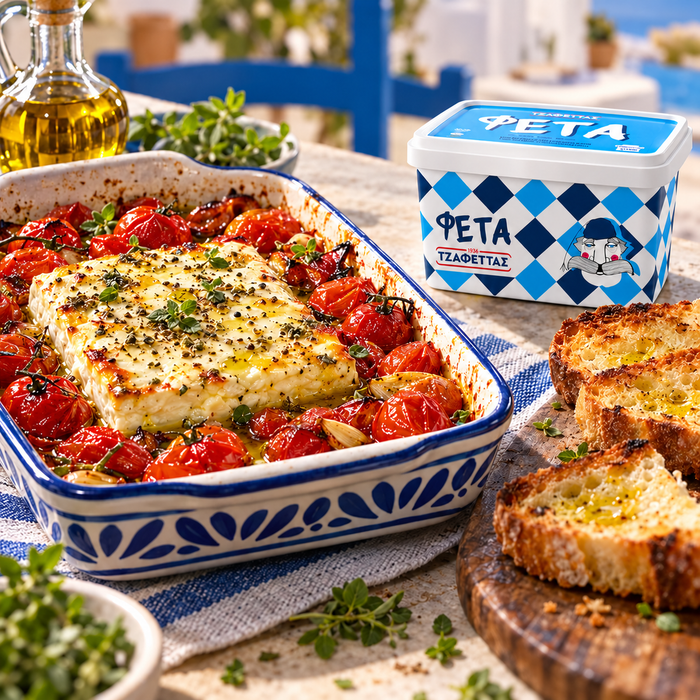 Tzafettas Greek Feta Cheese 2KG baked with cherry tomatoes — additional view | Addtocart Dubai UAE