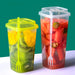 Bubbly Plastic Square Cup with Lid & Fork, 960ML - Pack of 25 Cups — additional view | Addtocart Dubai UAE