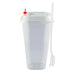 Bubbly Plastic Square Cup with Lid & Fork, 760ML - Pack of 25 Cups | Addtocart Dubai UAE