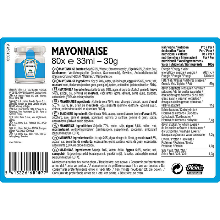 Heinz Mayonnaise Mini Jars - 80 X 30G — additional view | Addtocart Dubai UAE