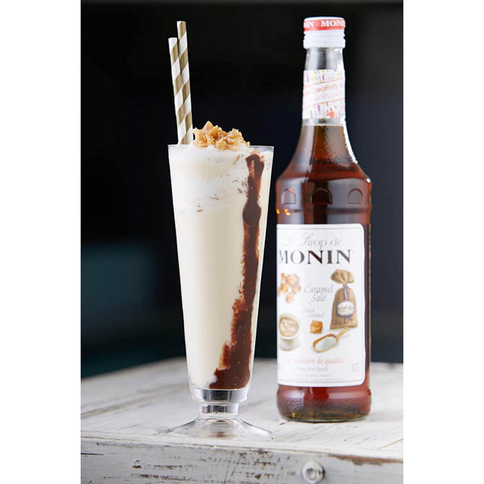 Monin Salted Caramel Syrup 700ML side view UAE