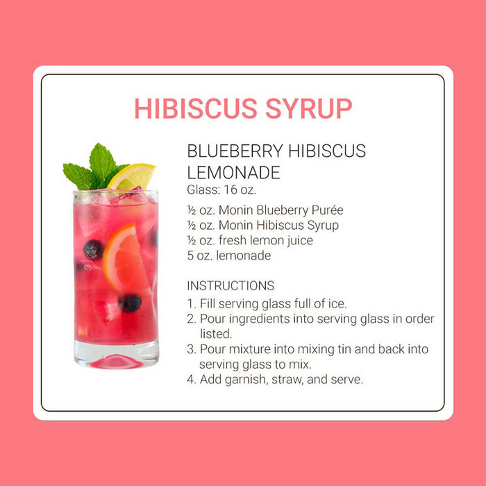 Monin Hibiscus Syrup label close up UAE
