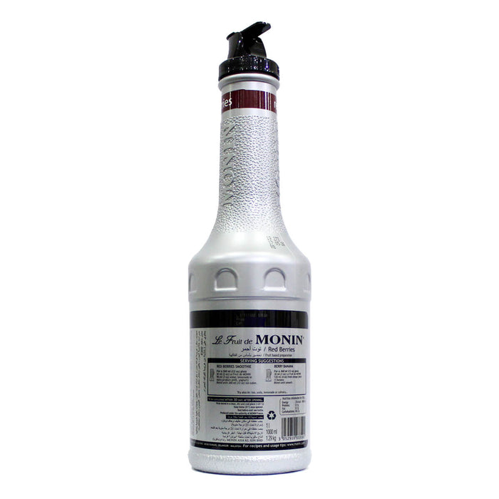 Monin Red Berries Fruit Mix Puree 1LTR back label UAE