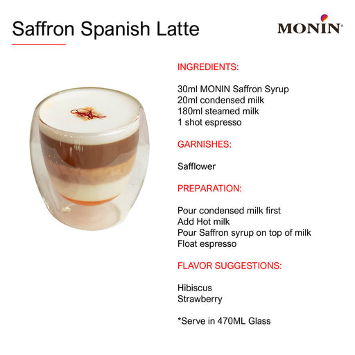 Saffron Spanish Latte made with Monin Saffron Syrup
