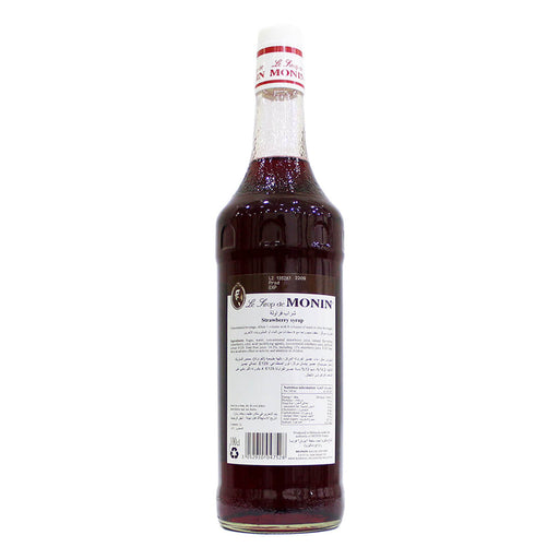 Monin Strawberry Syrup 1LTR back label UAE
