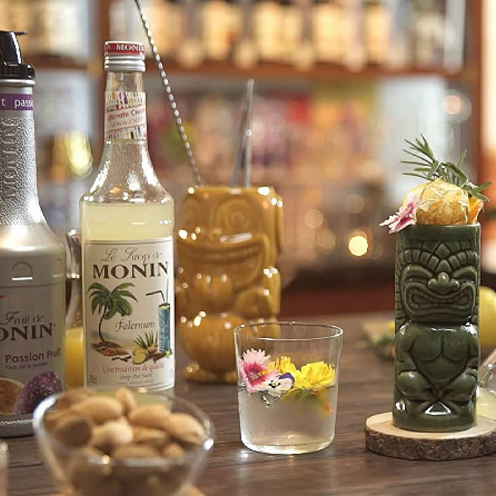 Monin Falernum Syrup label close up UAE