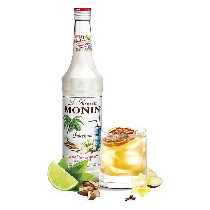Monin Falernum Syrup bottle detail UAE