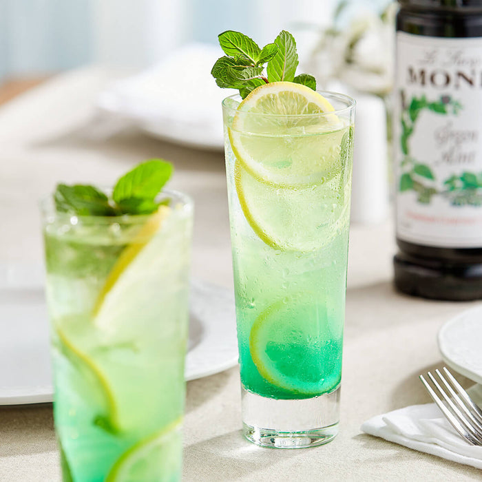 Monin Green Mint Syrup bottle detail UAE