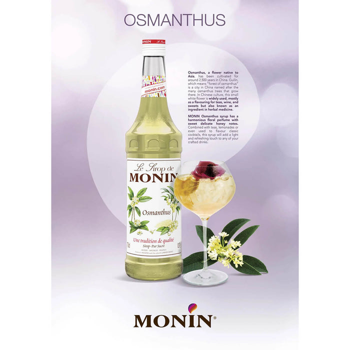 Monin Osmanthus Syrup bottle detail UAE