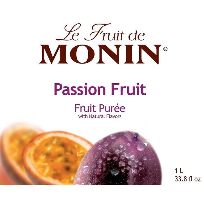Monin Passion Fruit Puree bottle detail UAE