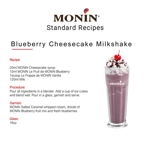 Blueberry Cheesecake Milkshake made with Monin Cheesecake Syrup